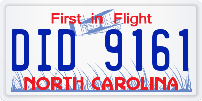 NC license plate DID9161