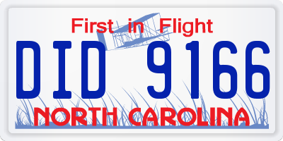 NC license plate DID9166