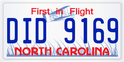NC license plate DID9169