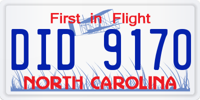 NC license plate DID9170