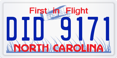 NC license plate DID9171
