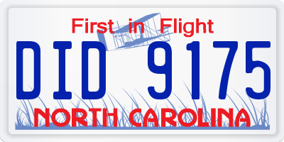 NC license plate DID9175