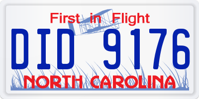 NC license plate DID9176
