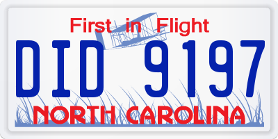 NC license plate DID9197