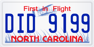 NC license plate DID9199