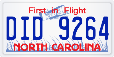NC license plate DID9264