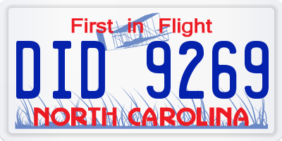 NC license plate DID9269