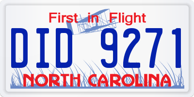 NC license plate DID9271