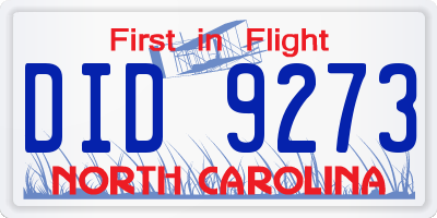 NC license plate DID9273