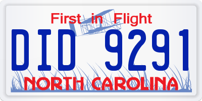 NC license plate DID9291