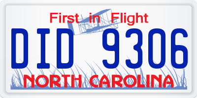 NC license plate DID9306