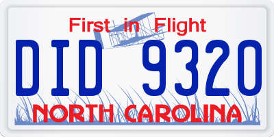 NC license plate DID9320