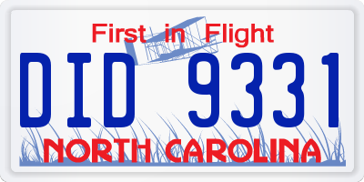 NC license plate DID9331