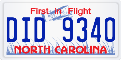 NC license plate DID9340
