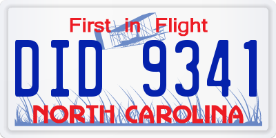 NC license plate DID9341