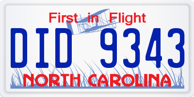 NC license plate DID9343