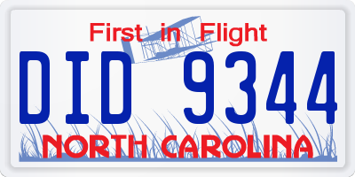 NC license plate DID9344