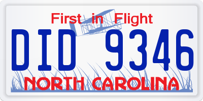 NC license plate DID9346