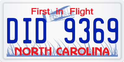 NC license plate DID9369