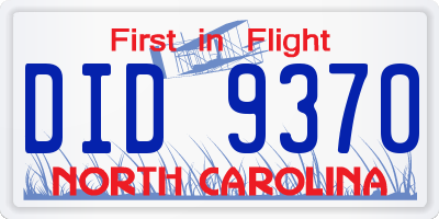 NC license plate DID9370