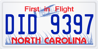 NC license plate DID9397