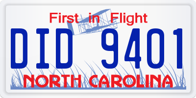 NC license plate DID9401