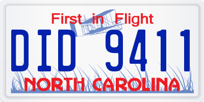 NC license plate DID9411