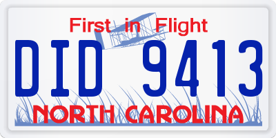 NC license plate DID9413