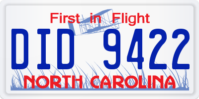 NC license plate DID9422