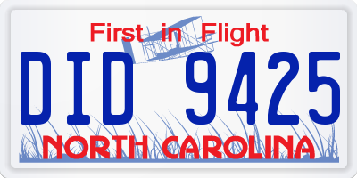 NC license plate DID9425