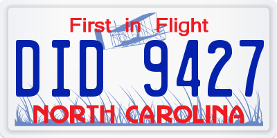 NC license plate DID9427