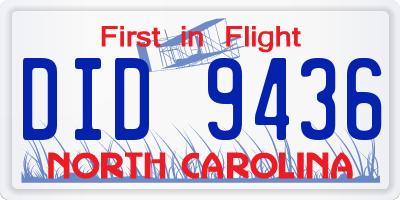 NC license plate DID9436