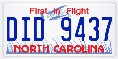 NC license plate DID9437