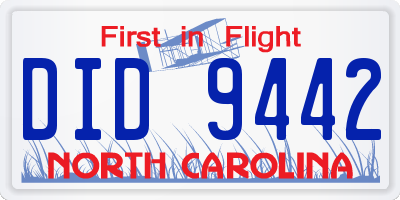 NC license plate DID9442