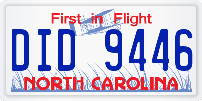 NC license plate DID9446
