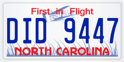 NC license plate DID9447