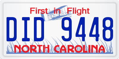 NC license plate DID9448