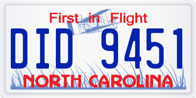 NC license plate DID9451