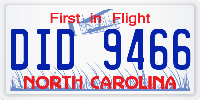 NC license plate DID9466