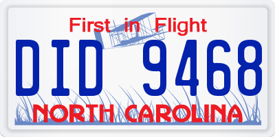 NC license plate DID9468