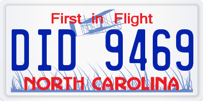 NC license plate DID9469
