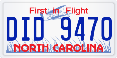 NC license plate DID9470