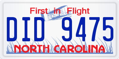 NC license plate DID9475