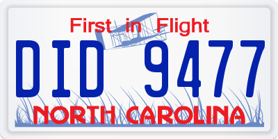 NC license plate DID9477