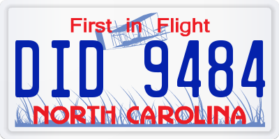 NC license plate DID9484