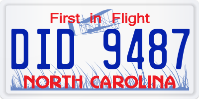 NC license plate DID9487