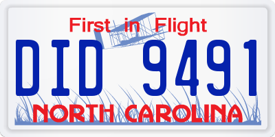 NC license plate DID9491