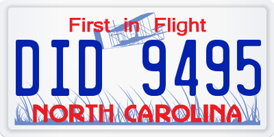 NC license plate DID9495