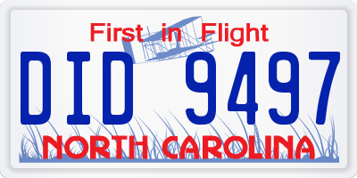 NC license plate DID9497