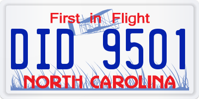 NC license plate DID9501